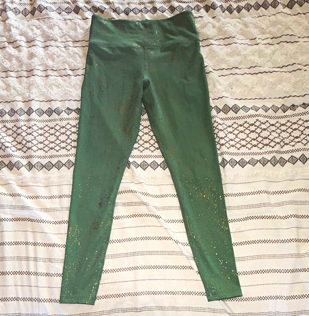 ZYIA Active Women's Green Leggings Stay Gold LNT 6-8 Pull On Stretch